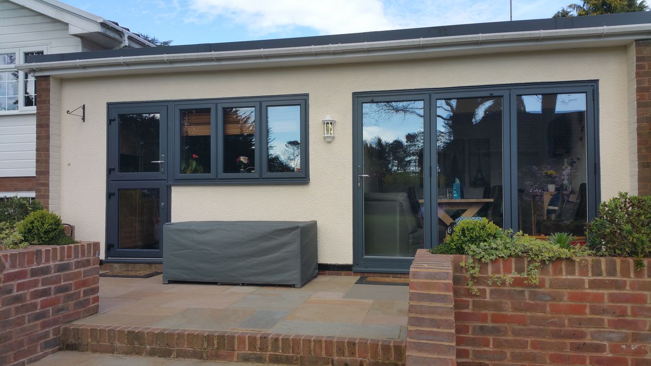 house with aluminium bi-folding doors