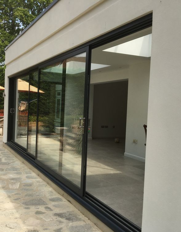 house with aluminium patio sliding doors